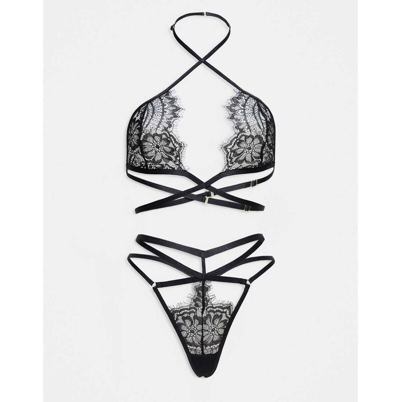 Ann Summers Infinite crotchless foldover set in black 100788339