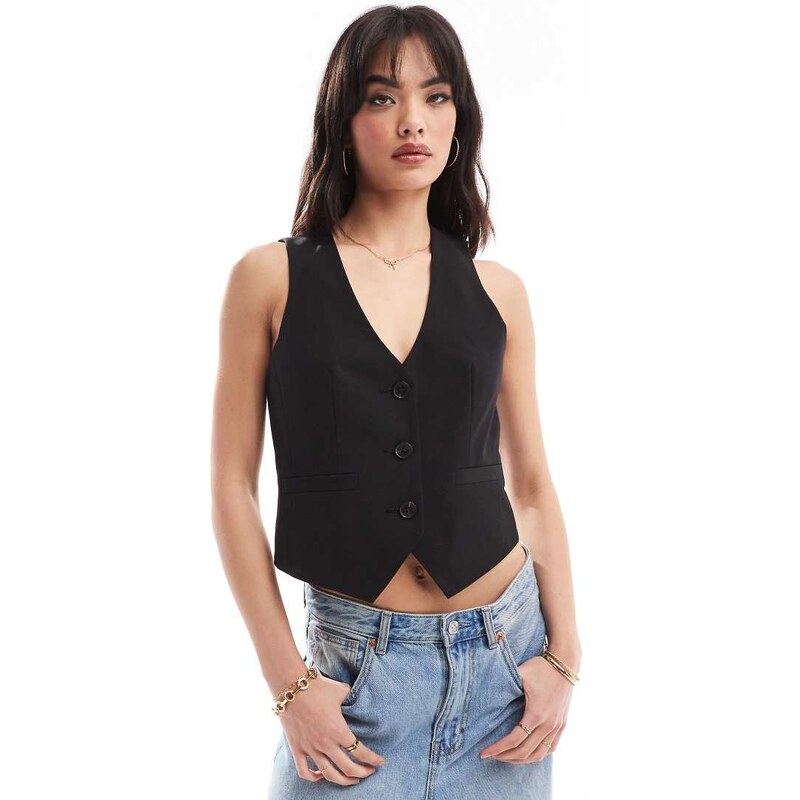 ASOS DESIGN tailored waistcoat in black