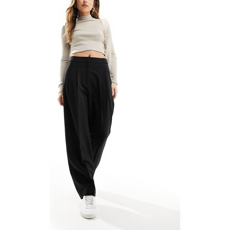 ASOS DESIGN tailored tapered trousers in black