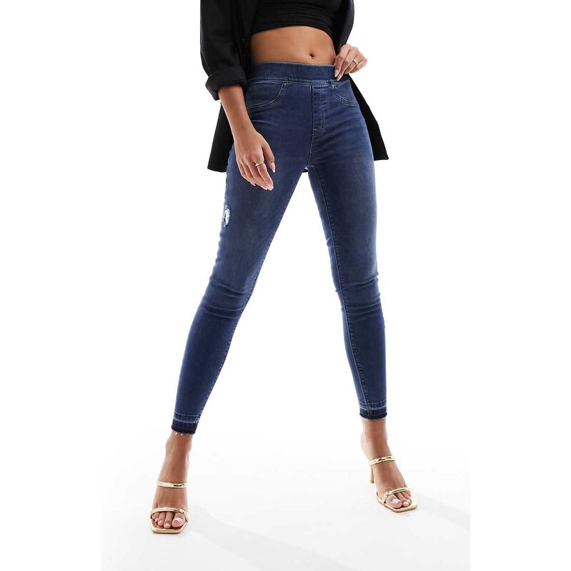 Spanx shape and lift distressed skinny jeans in medium wash blue 100076321