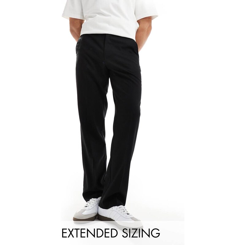 ASOS DESIGN smart straight leg trousers in black