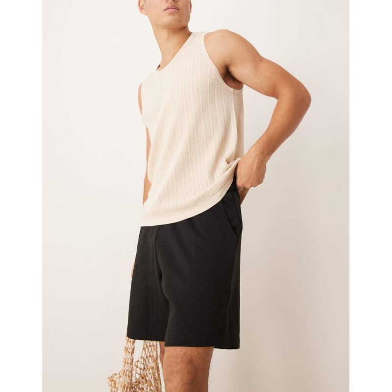 New look jersey short in black