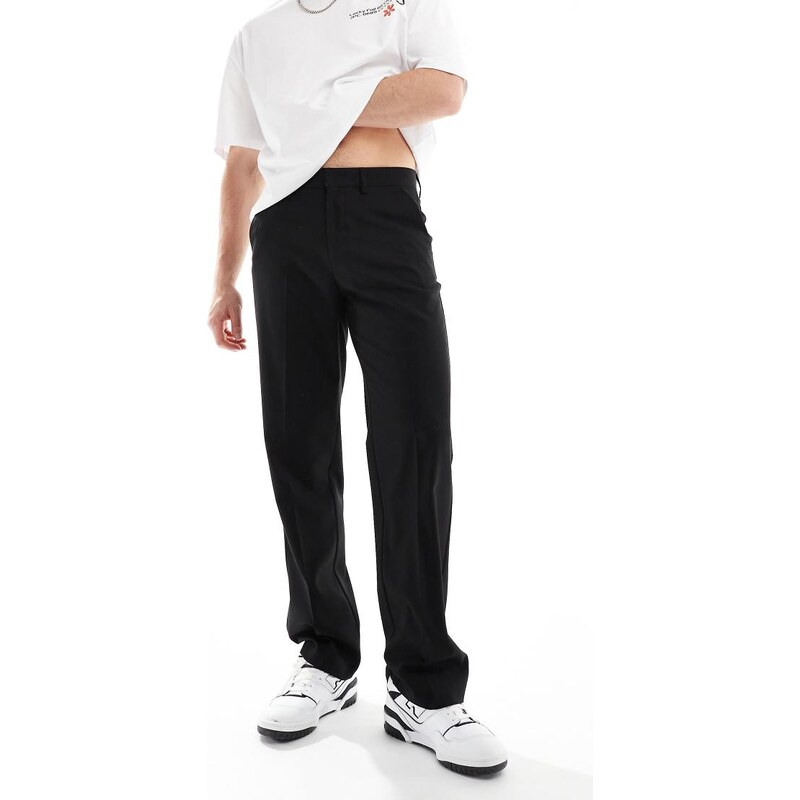 ASOS DESIGN straight suit trouser in black