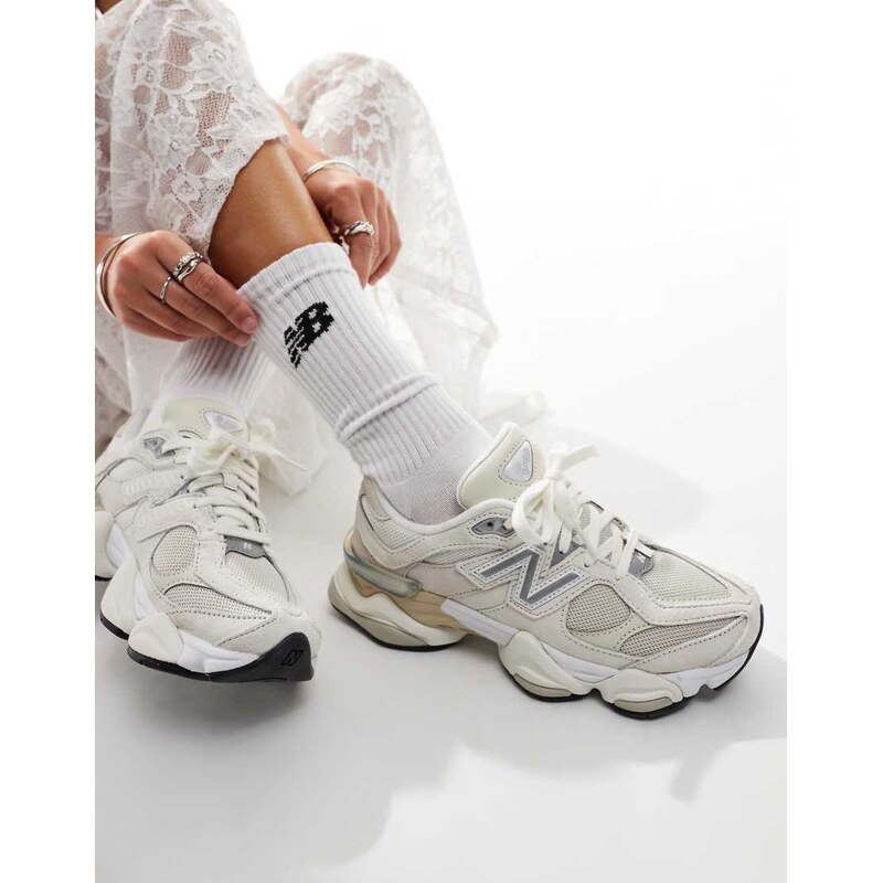 New Balance 9060 trainers in beige and silver-White 100528671