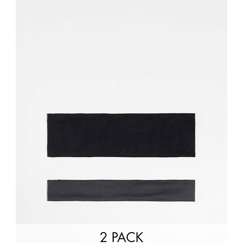 Pieces 2 pack jersey headbands in black & grey-Multi 100190307