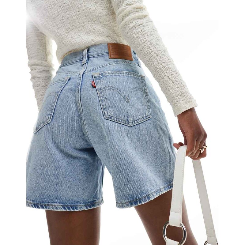 Levis high waist baggy denim shorts in light blue