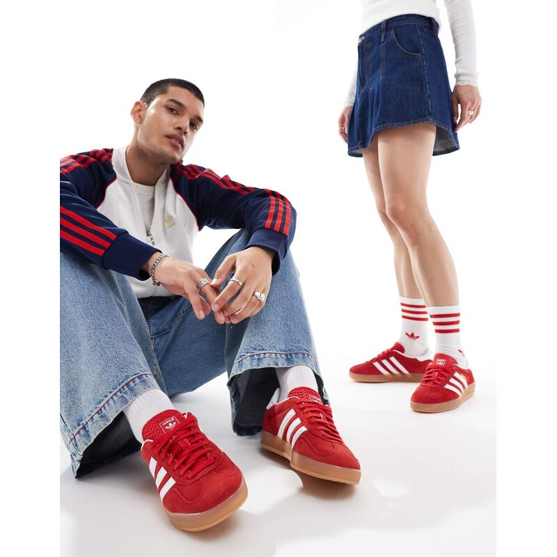 adidas Originals Gazelle Indoor trainers in red