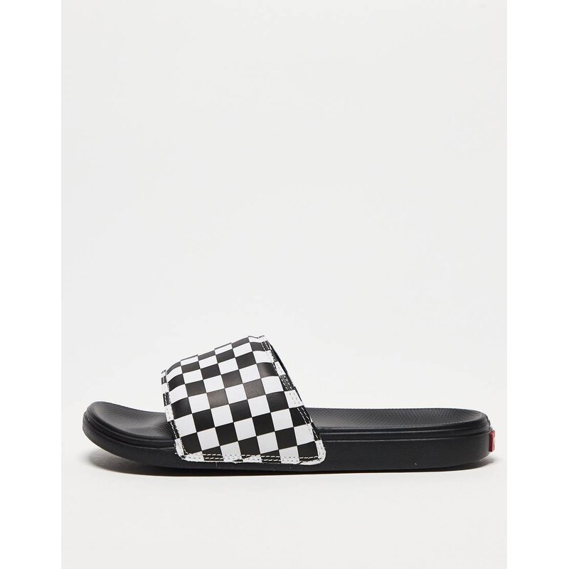 Vans La Costa sliders in black checkerboard 100099207