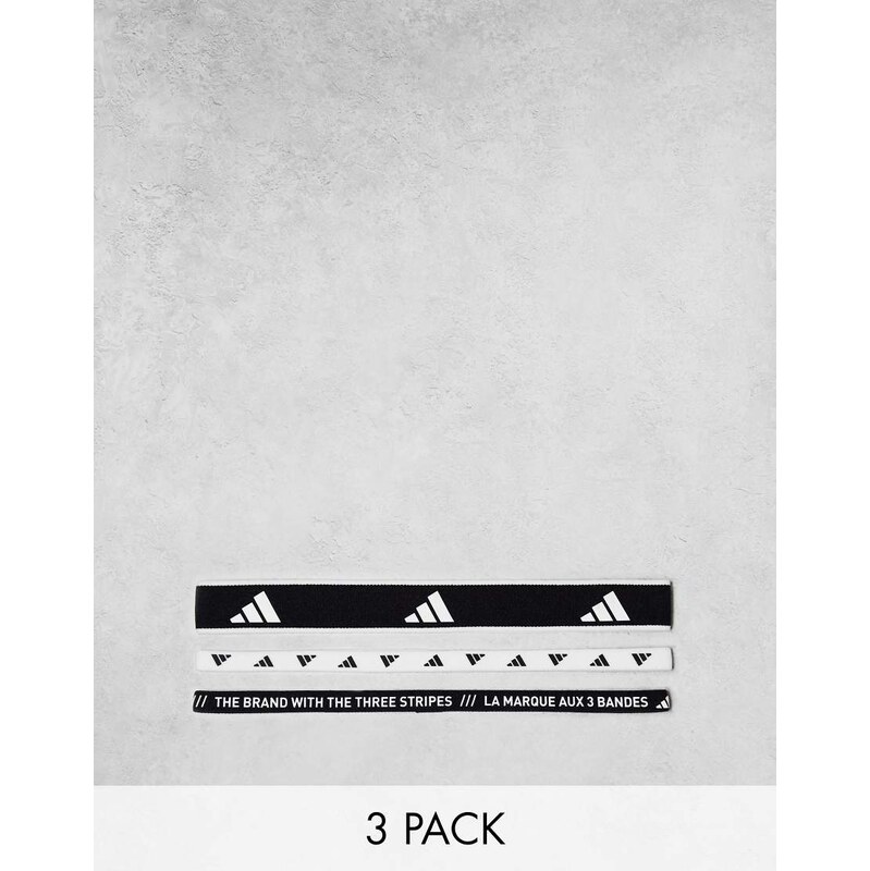 adidas performance adidas Training elastic headband 3 pack in mono 100078896