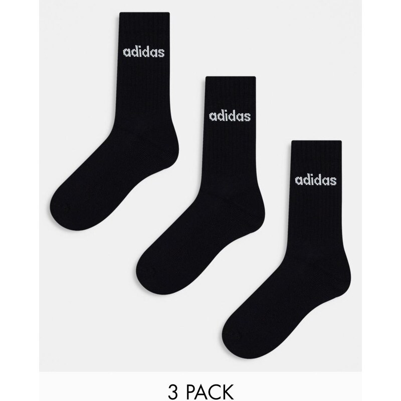 adidas performance adidas Training 3-pack linear logo crew socks