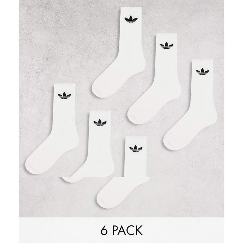 adidas Originals Trefoil 6-pack sock in white