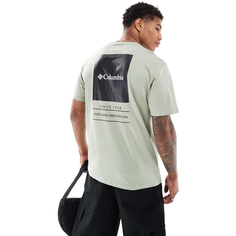 Columbia Barton Springs back print t-shirt in green