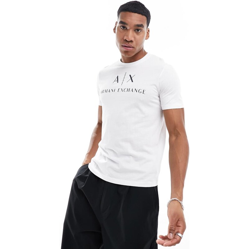 Armani Exchange chest logo slim fit t-shirt in white 115076128