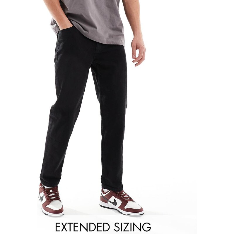 ASOS DESIGN cropped straight leg jeans in black