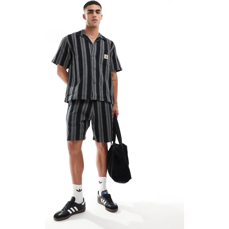 Carhartt WIP co-ord dodson stripe short in black