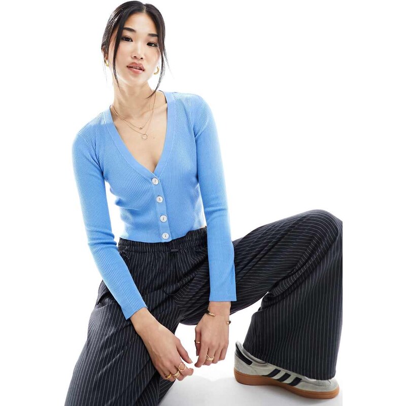 JDY long sleeve v-neck cardigan in blue 100080319