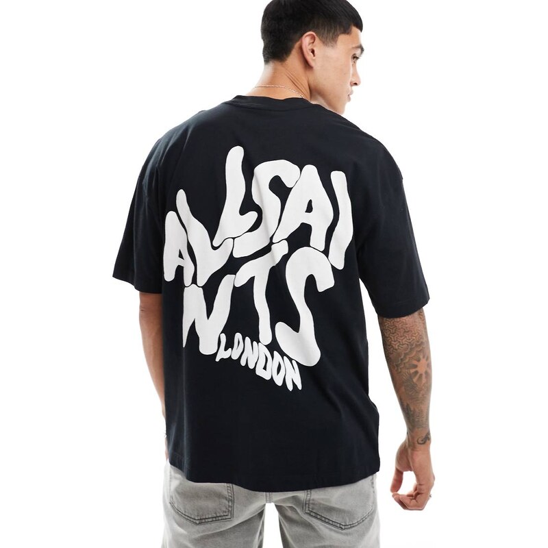 AllSaints Orlando back print t-shirt in black