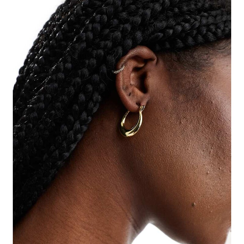 Pieces irregular hoop earrings in gold 100114917