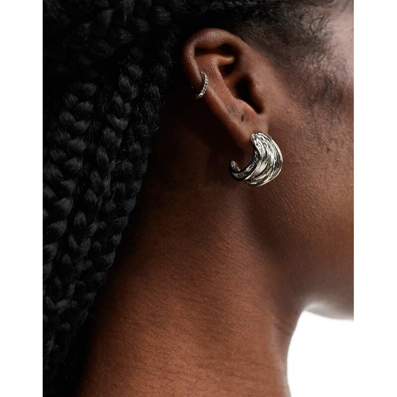 Pieces multistrand hopp earrings in silver