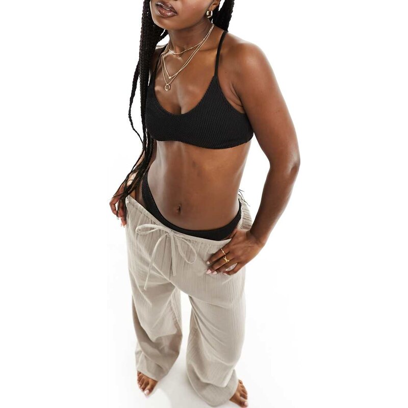 Weekday Sun structured bikni top in black 100080574