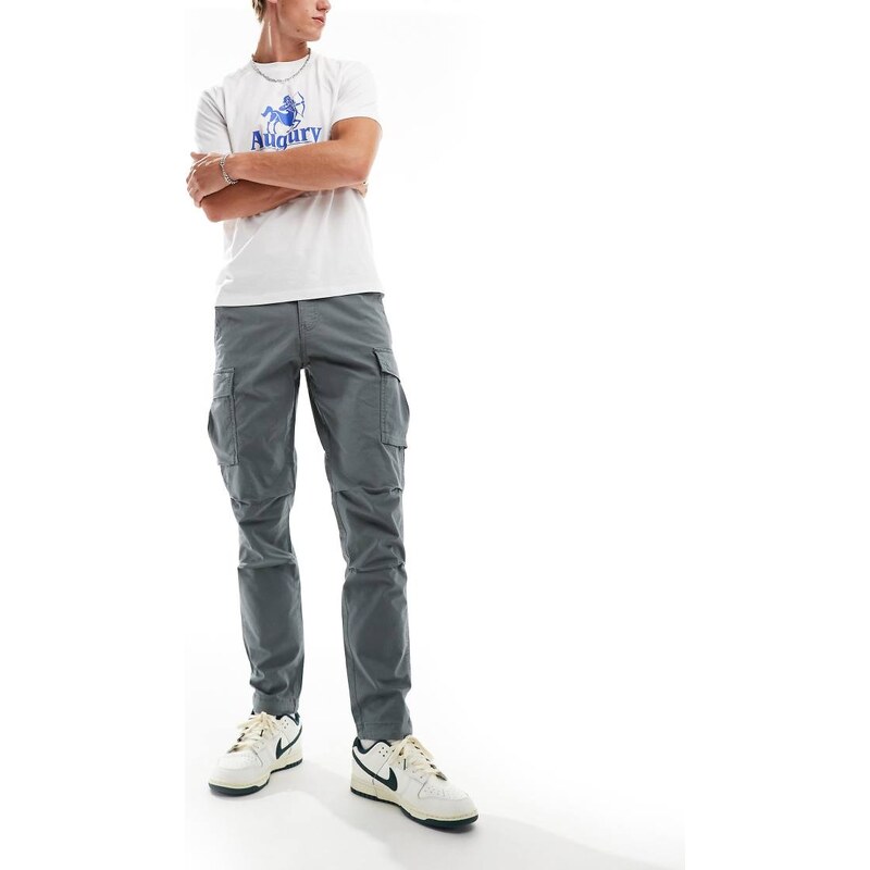 Jack & Jones ace loose cargo trouser in slate grey