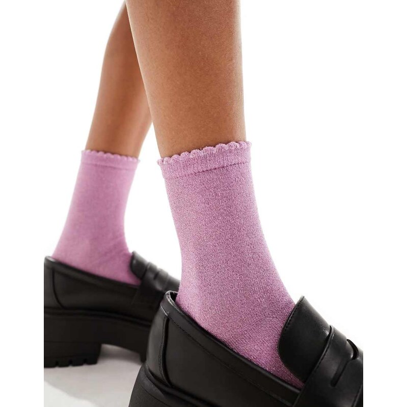 Pieces glitter socks in lilac-Purple