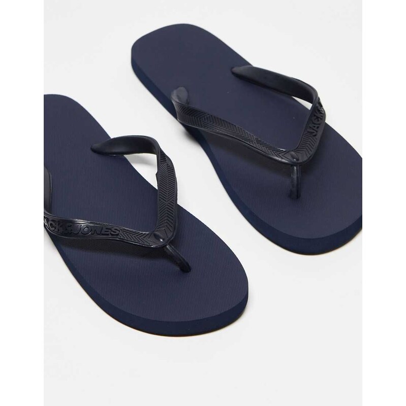 Jack & Jones logo flip flop in navy