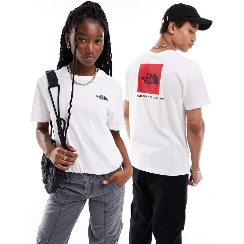 The North Face Redbox backprint t-shirt in white 105389474