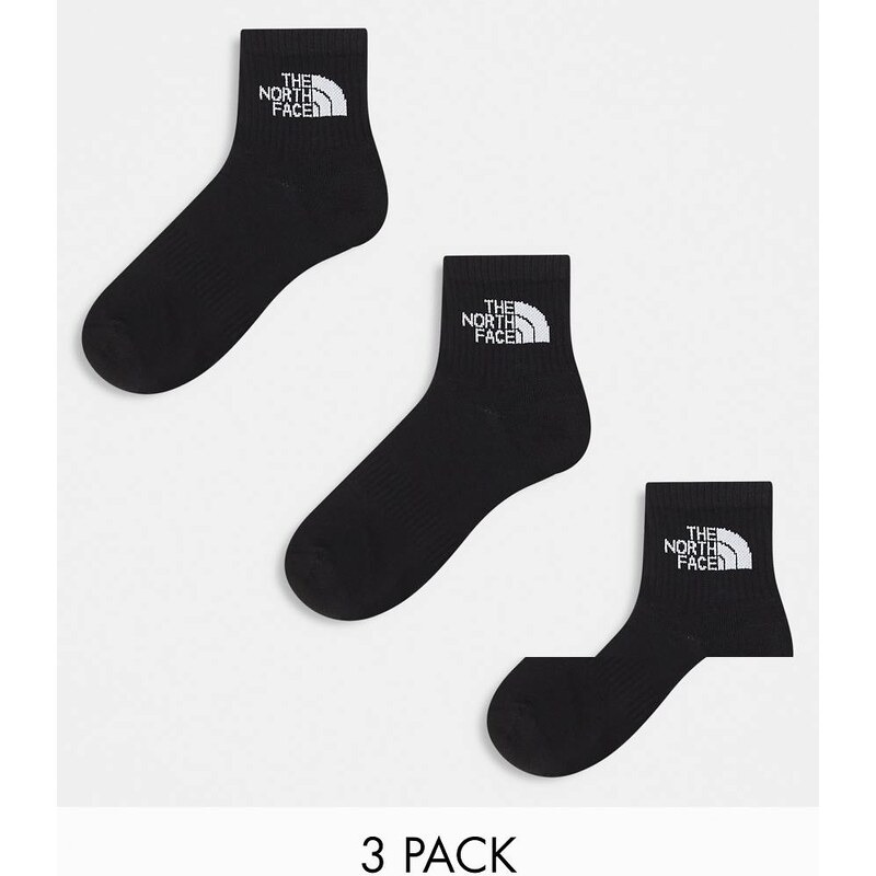The North Face Simple Dome 3 pack logo ankle socks in black