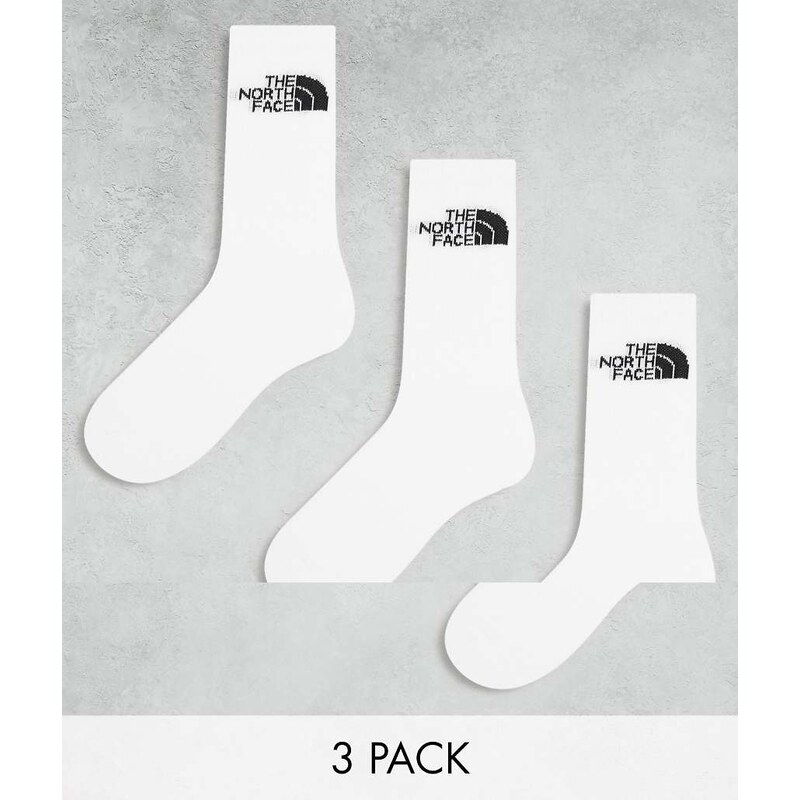 The North Face Simple Dome 3 pack logo socks in white