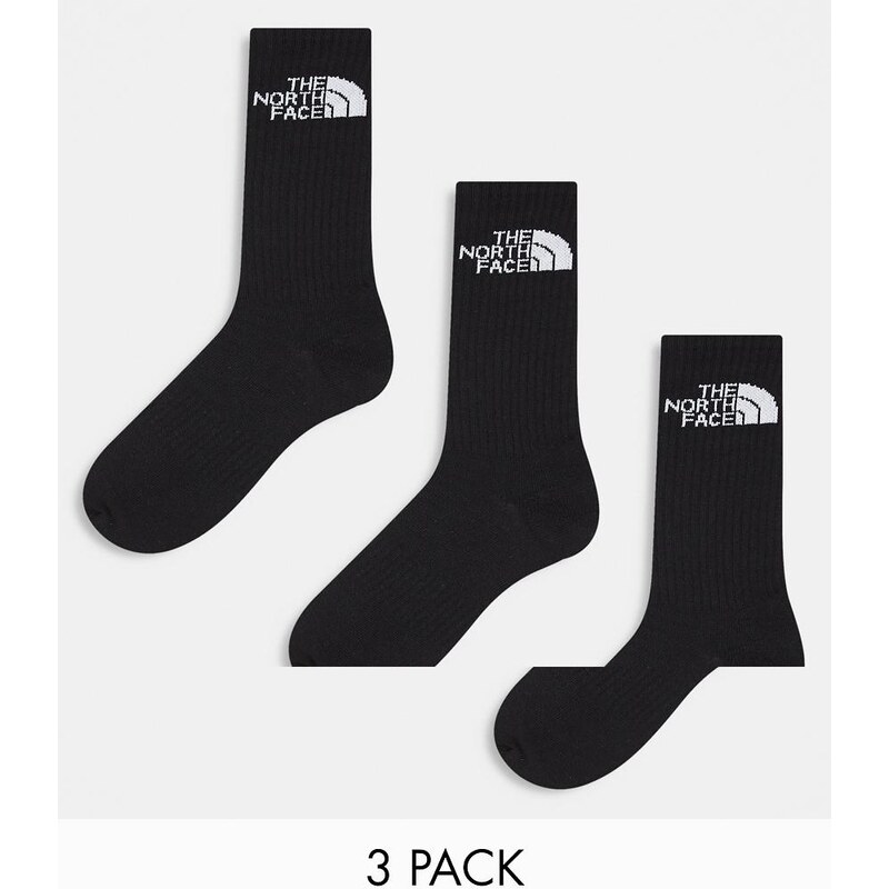 The North Face Simple Dome 3 pack logo socks in black