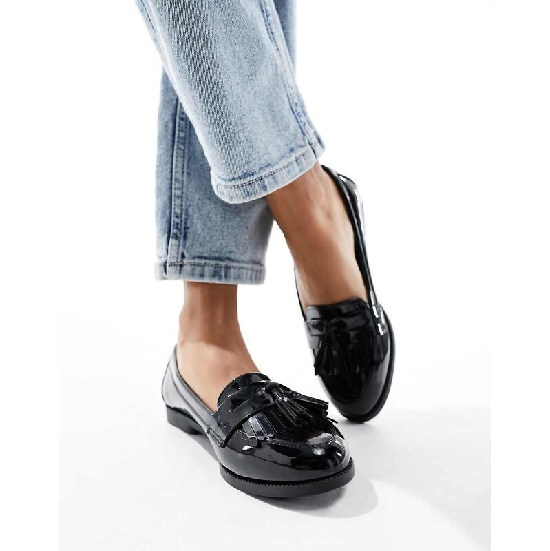 New Look fringe loafer in black 104597129