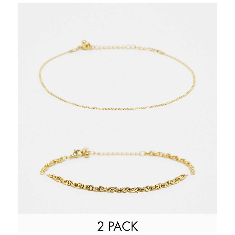 Reclaimed Vintage unisex waterproof stainless steel anklets in