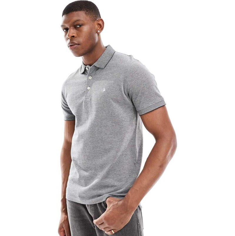 Jack & Jones pique polo in grey