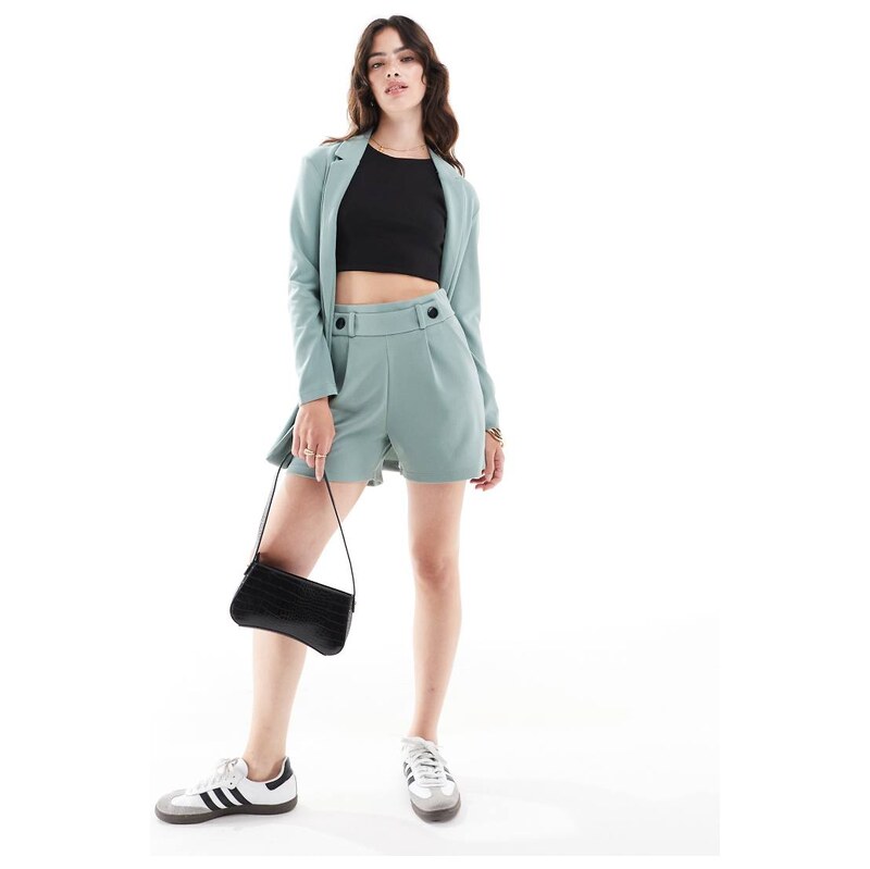JDY tailored shorts co-ord in teal-Blue