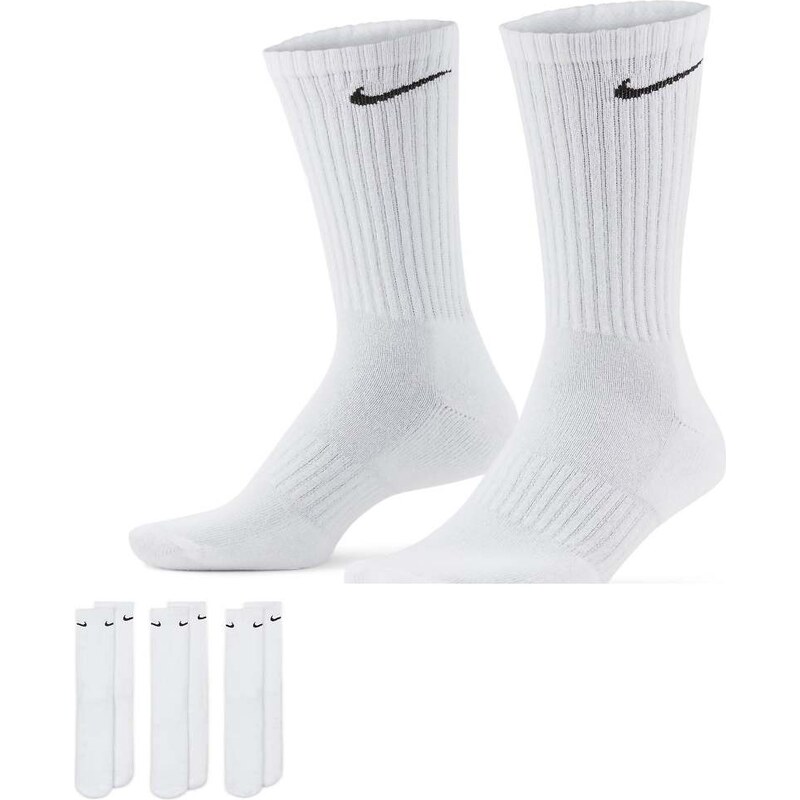 Nike Training Everyday Cushioned 3 pack crew socks in white