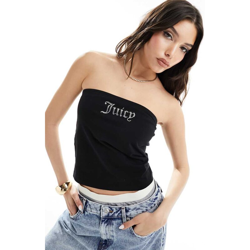 Juicy Couture diamante bandeau top in black 114683721