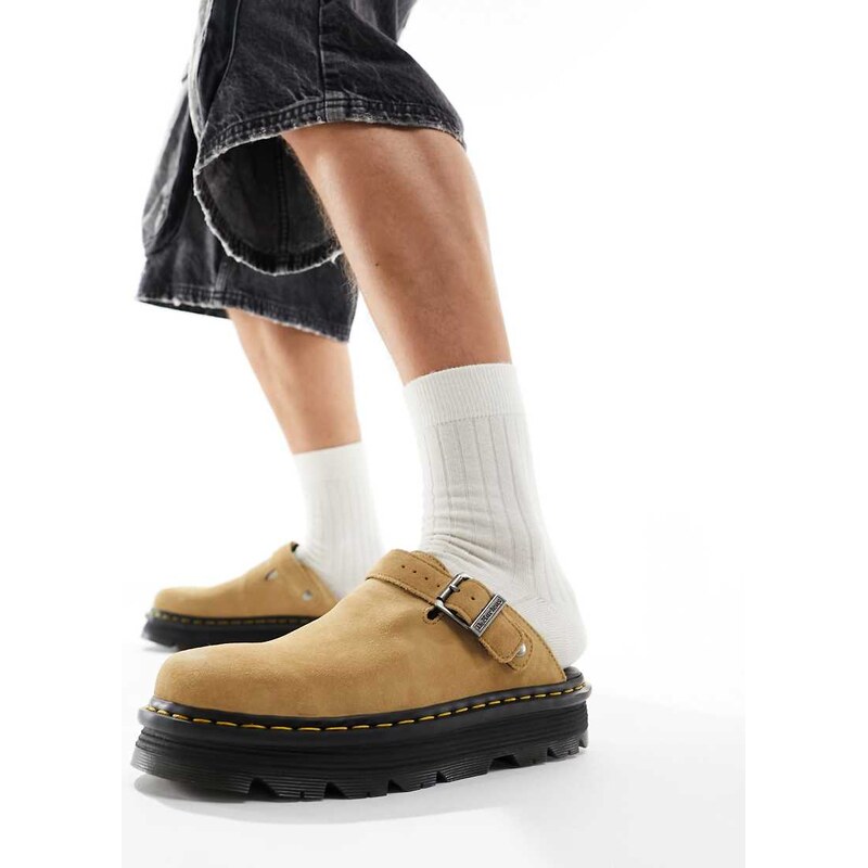 Dr Martens ZebZag mule in tan suede-Brown