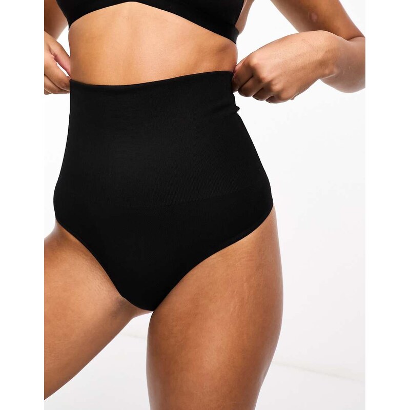 ASOS DESIGN shaping control thong in black