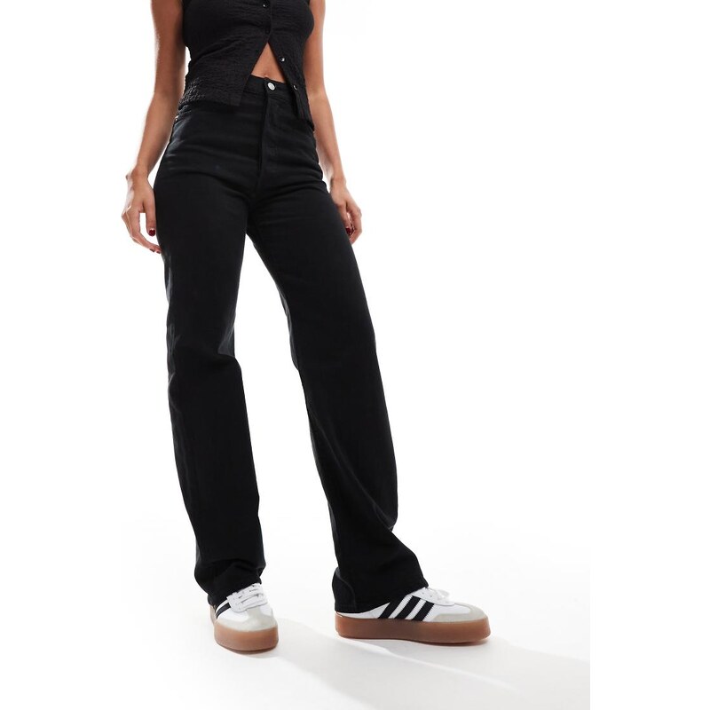 Levis ribcage straight full length jeans in black