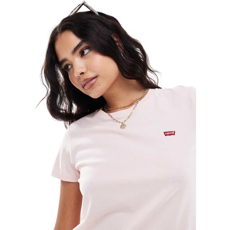Levis perfect small batwing logo t-shirt in pink