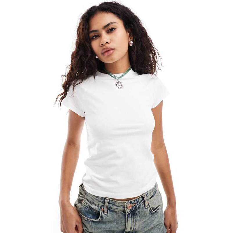 Noisy May regular fit cap sleeve t-shirt in white