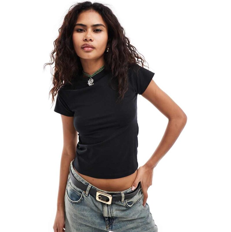 Noisy May regular fit cap sleeve t-shirt in black