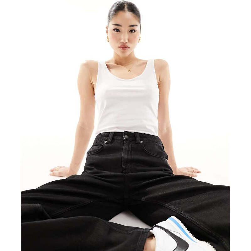 Vero Moda soft longline tank top in white