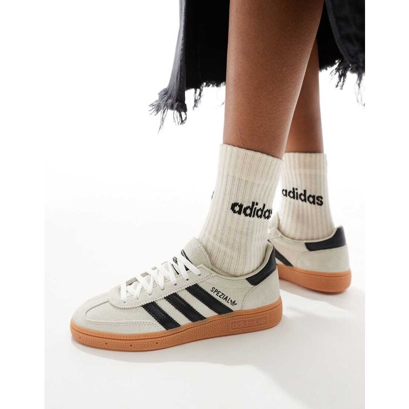 adidas Originals Handball Spezial trainers in cream and black