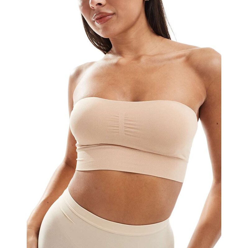 Lindex seamless bandeau soft bra with removable padding in beige 100836263