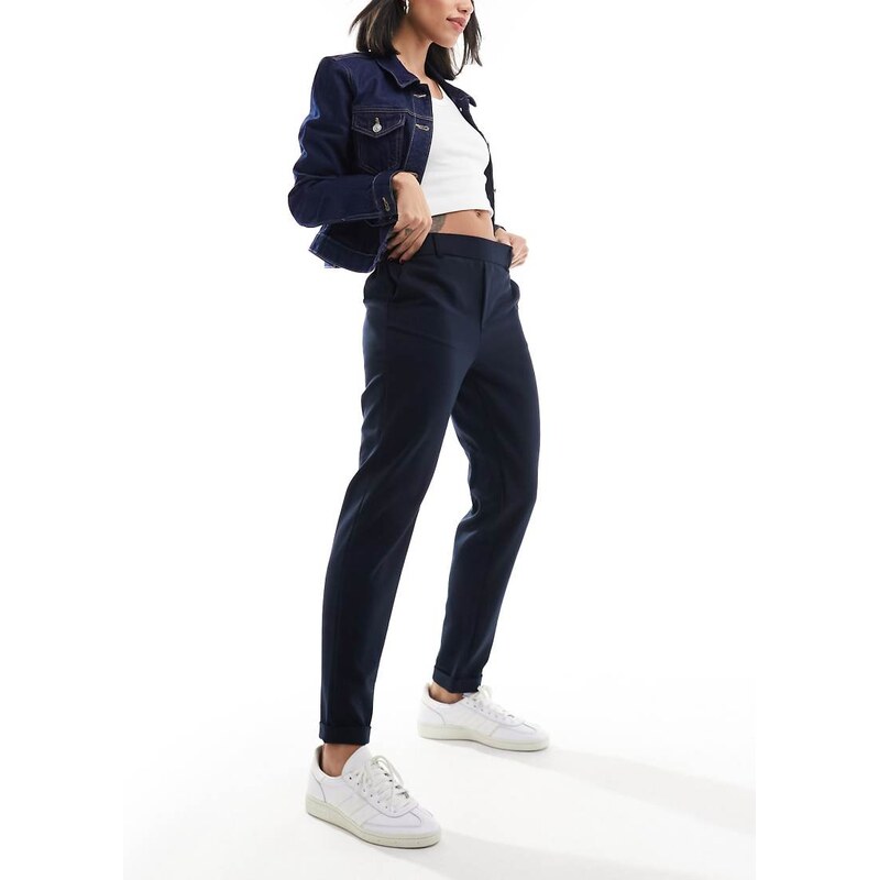Vero Moda straight leg trousers in navy