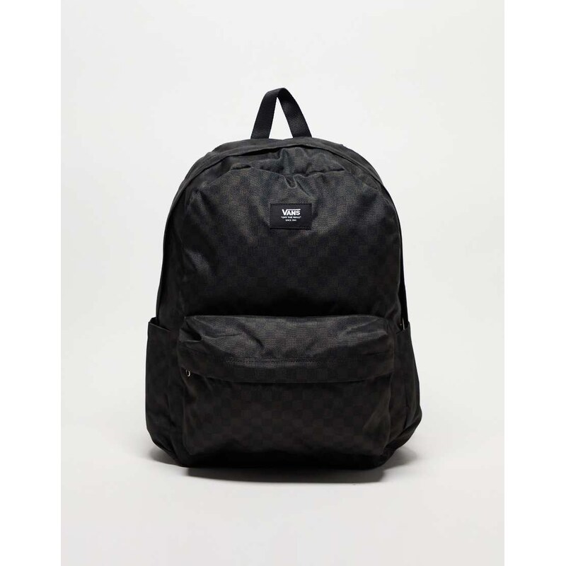 Vans old skool check backpack in black and dark grey