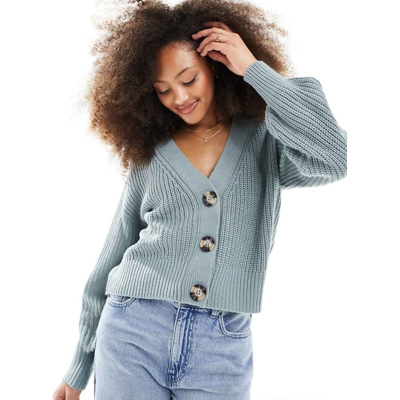 JDY slouchy long sleeve cardigan in sage-Green