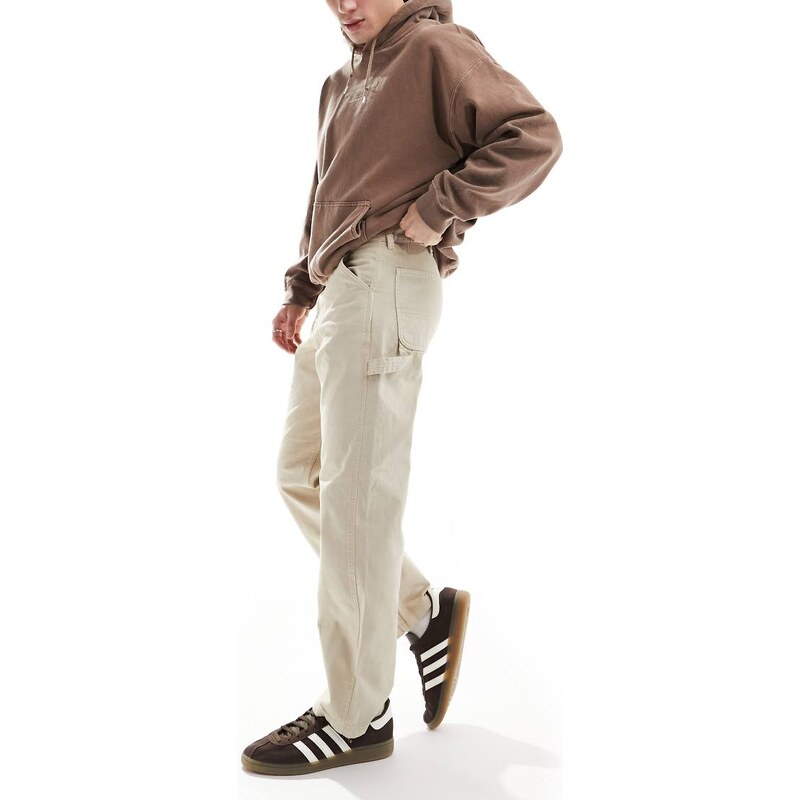 Jack & Jones loose fit carpenter trousers in beige-Neutral